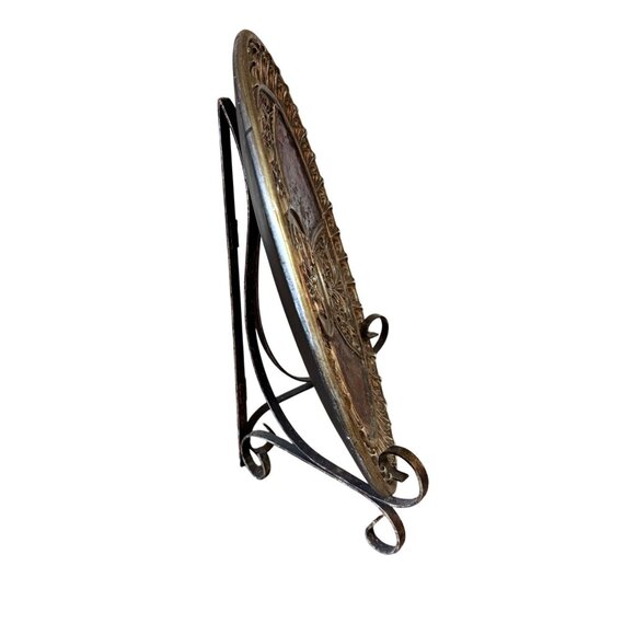 Decorative Fleur-De-Lis Plate Charger Mosaic VTG Home Decor Regency Display - Picture 4 of 11